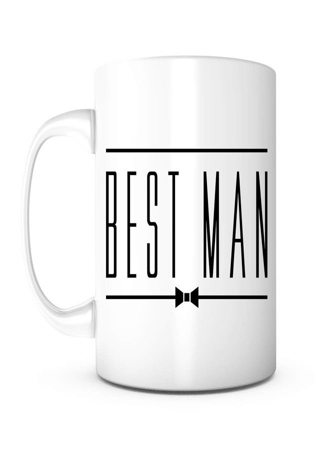 PRINT SUPREMACY Bst Man Bow Mug - 11oz Ceramic Gift for Dad, Uncle, Brother, BFF, Bachelor Party Favor, Wedding Proposal Cup - Image 1