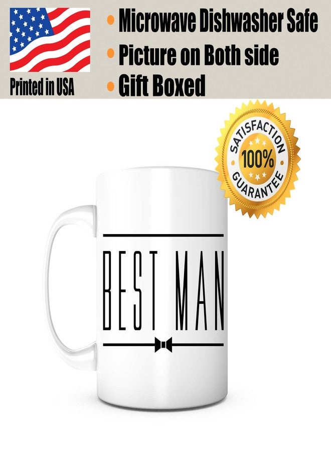 PRINT SUPREMACY Bst Man Bow Mug - 11oz Ceramic Gift for Dad, Uncle, Brother, BFF, Bachelor Party Favor, Wedding Proposal Cup - Image 2