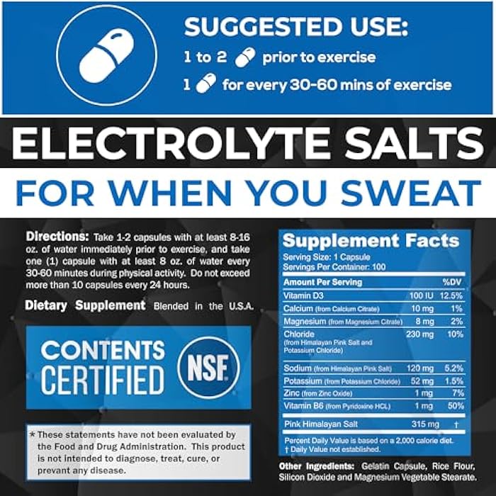 Polyfit Electrolyte Salts - 100 Salt Pills - NSF Certified - Electrolytes Replacement Salt Tablets for Runners - Supplement for Rapid Hydration, Recovery, and Endurance - Image 2