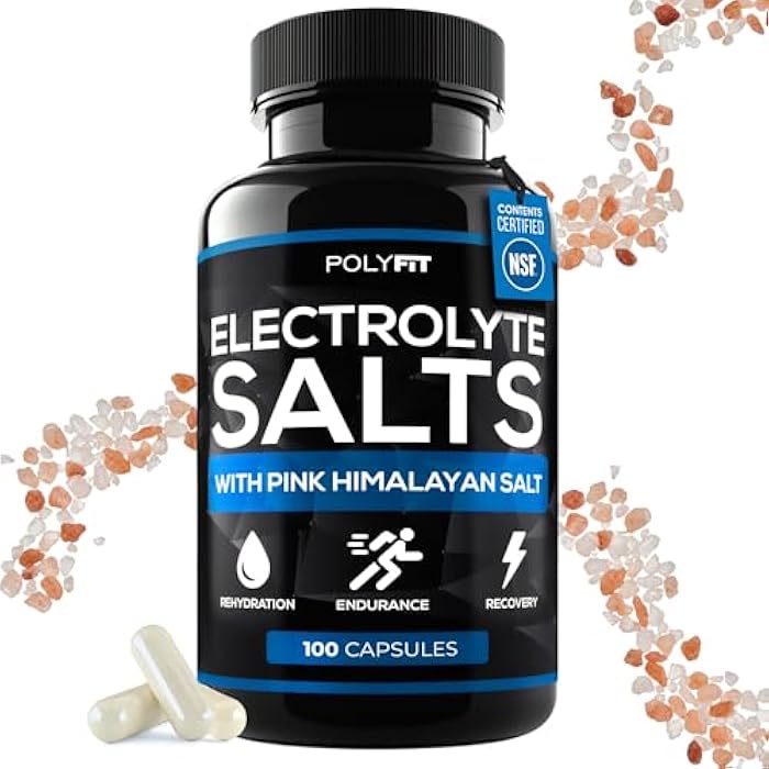 Polyfit Electrolyte Salts - 100 Salt Pills - NSF Certified - Electrolytes Replacement Salt Tablets for Runners - Supplement for Rapid Hydration, Recovery, and Endurance - Image 1