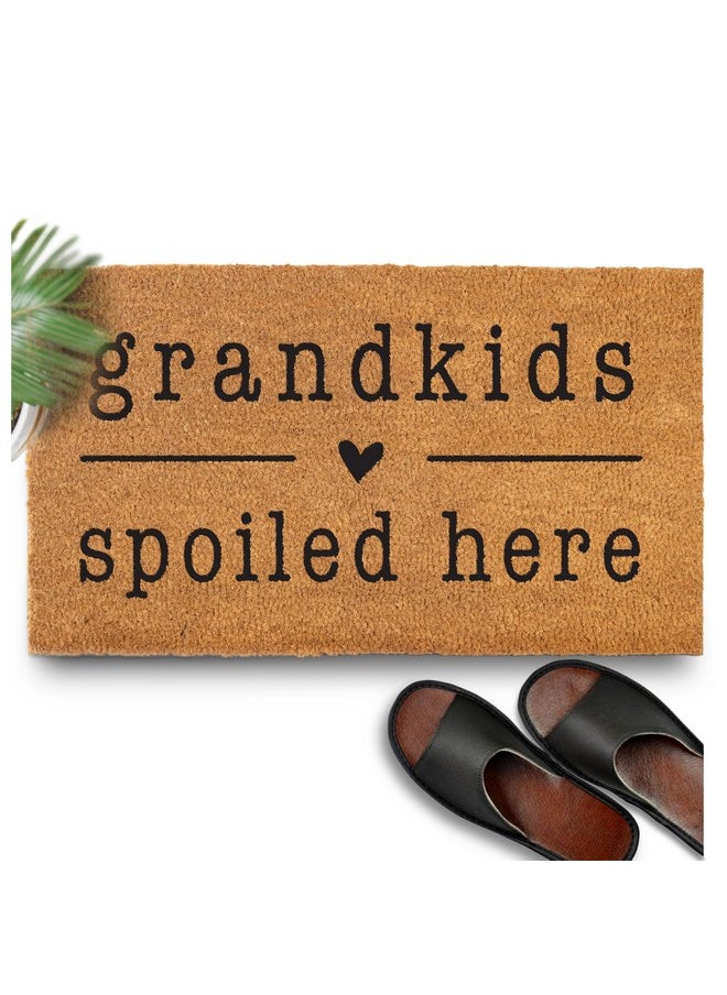 MAINEVENT Grandkids Spoiled Here Doormat 30X17 Inch, Grandkids Welcome Doormat, Grandkids Welcome Door Mat Outdoors Funny, Welcome Grandparents Door Mat, Grandma And Grandpa Door Mat Grandkids Welcome Mat  - Image 1