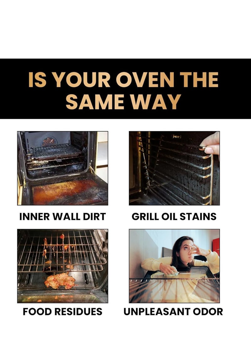 Oven and Grill Cleaner, Oven  BBQ Cleaner Gel, Powerful Active Gel for Oven, Grill, BBQ, Burnt Grease,Floors,Tough Stains, Heavy Duty Degreaser Cleaner,All Purpose Cleaner Spray for Household 100ml  - Image 2