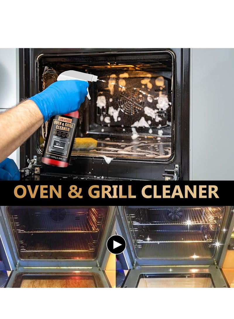 Oven and Grill Cleaner, Oven  BBQ Cleaner Gel, Powerful Active Gel for Oven, Grill, BBQ, Burnt Grease,Floors,Tough Stains, Heavy Duty Degreaser Cleaner,All Purpose Cleaner Spray for Household 100ml  - Image 5