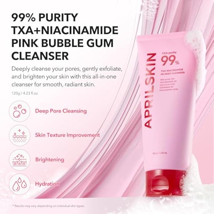 APRILSKIN TXA Niacinamide 99 Pore Care Pink Bubble Gum Deep Cleanser | 99% High-Purity TXA+Niacinamide | All-in-One Cleanser: Deep Cleansing, Blackhead Care, Pore Care, Moisturizing | 4.23 fl.oz. - Image 2
