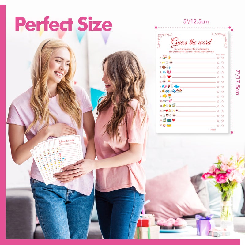 Gethelud 55PCS Baby Shower Games, Predictions Cards & Guess The Phrase with Answer Keys Included Fun Baby Shower Party Games Gender Neutral for Girls or Boys - Image 3