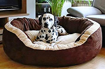 KOZI PET Cozy Polyster Filled Soft Dual Color Dog/Cat Bed (Brown, Small) - Image 4