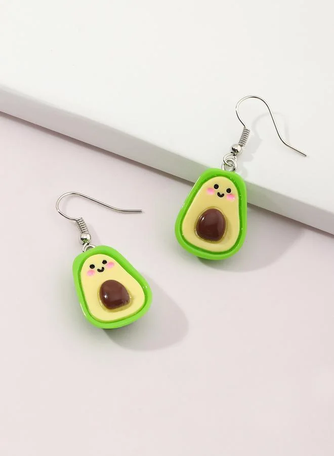 Take Two Girls Avocado Cartoon Dangle Earrings