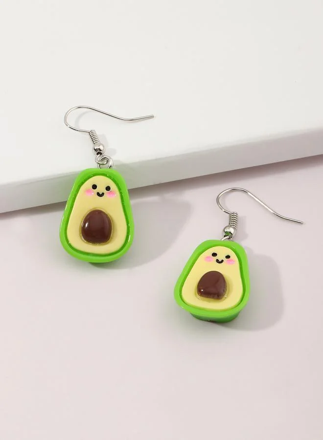 Take Two Girls Avocado Cartoon Dangle Earrings