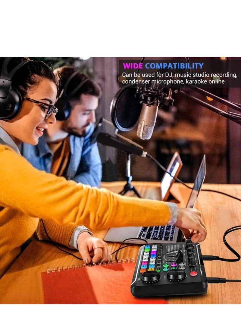 Generic Live Sound Card Audio Mixing Equipment Live Streaming Gear Sound Effects Mixer Digital Sound Processing Podcast Audio Interface for Karaoke Tiktok Youtube Live Streaming Record Gaming  - Image 4