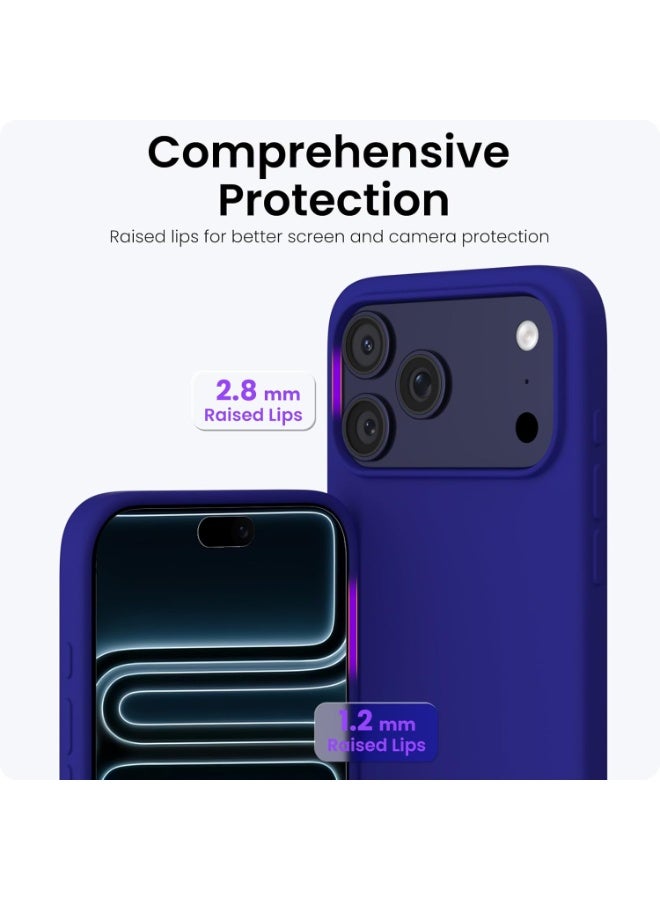 Q TRIPLE A Premium Liquid Silicone Protective Case for iPhone 17 Pro Max - Slim Soft-Touch Shockproof Cover, Available in 27 Vibrant Colors (Klein Blue) - Image 3