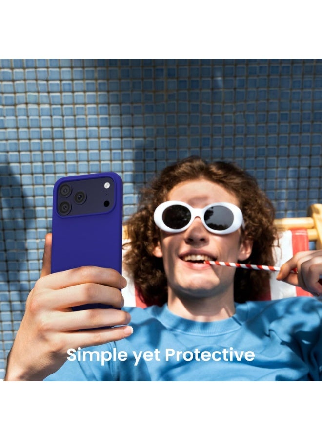 Q TRIPLE A Premium Liquid Silicone Protective Case for iPhone 17 Pro Max - Slim Soft-Touch Shockproof Cover, Available in 27 Vibrant Colors (Klein Blue) - Image 4