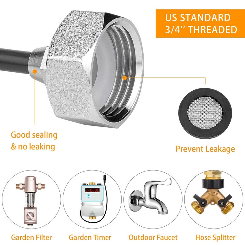 Awpeye Misting Cooling System 98.4FT (30M) Misting Line + 50 Brass Mist Nozzles + 50 T-Connectors + 1 Faucet Adapters (3/4") Outdoor Mister for Patio Garden Greenhouse Trampoline for Waterpark - Image 2