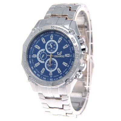 AliExpress Explosions Mens Fashion Casual Steel Band Watch Mens Gift Watch Alloy Watch Factory Spot Wholesale Blue
