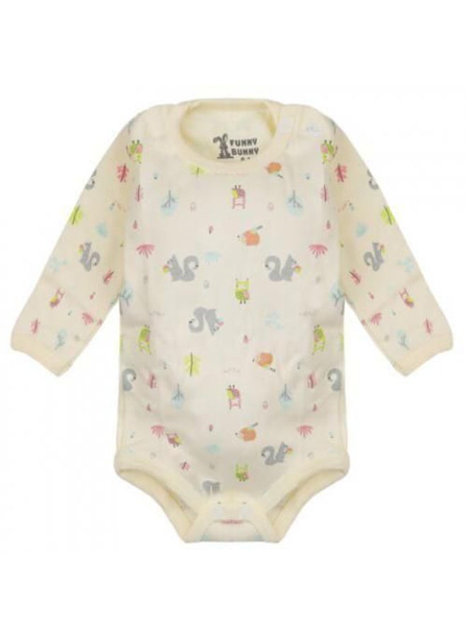 Funny Bunny - (3) Basic Full Sleeves Snap Closure Bodysuit - New Born - Image 3