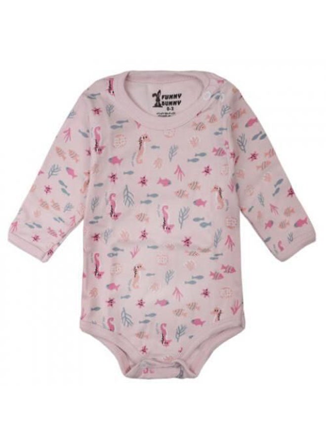 Funny Bunny - (3) Basic Full Sleeves Snap Closure Bodysuit - New Born - Image 2