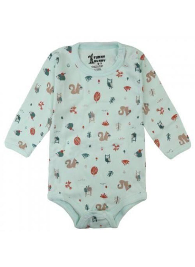 Funny Bunny - (3) Basic Full Sleeves Snap Closure Bodysuit - New Born - Image 4