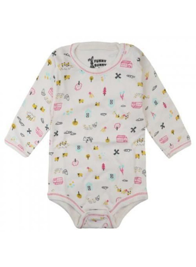 Funny Bunny - (3) Basic Full Sleeves Snap Closure Bodysuit - New Born - Image 5