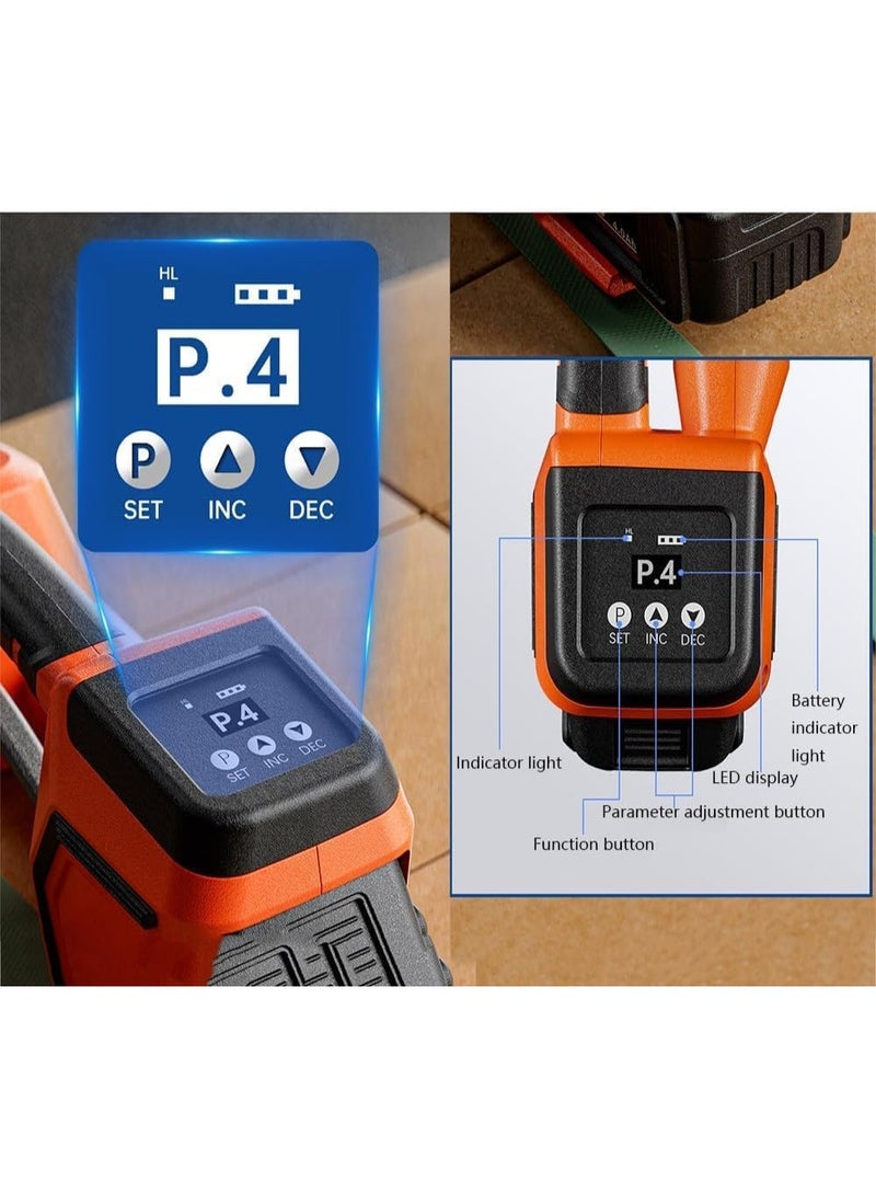 Rubik آلة ربط كهربائية لاسلكية قابلة لإعادة الشحن 13–16 مم، أداة ذوبان ساخن بدون مشبك مع شد يدوي مدمج لأشرطة PP و PET (V2 (سلسلة DW350) - Image 5