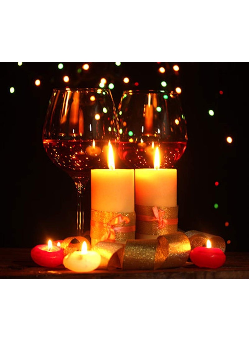 Infispace Infispace Aroma Scented Mini Pillar Candles Made in India (7 x 4 cm) for Diwali/Birthday/Christmas Decorative Candle (Set of 4; Lemon, Rose, Green Apple, Orange)  - Image 2