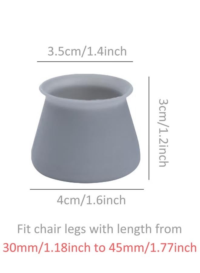 8 PCS Furniture Anti-Scratch Desk Chair Leg Foot Cap, Chair Leg Silicon Protection Cover, Round Furniture Table Feet Cover, Protect Furniture Wood Floors From Scratching And Reduce Noise, Grey - Image 2