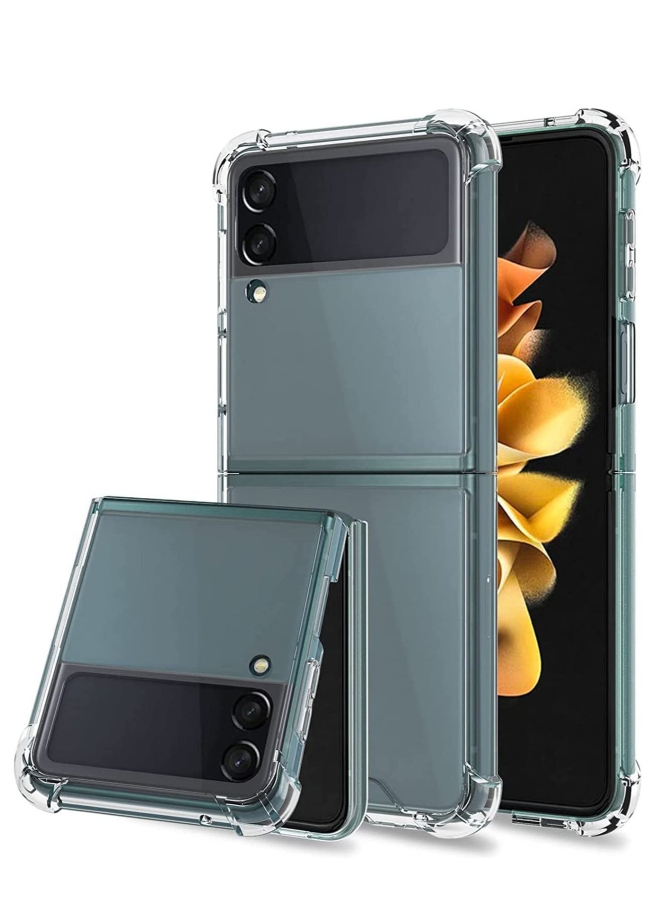 Raxoom Compatible with Galaxy Z Flip 4 Case,Anti Yellow- Ultra-thin Slim Fit Four Corner Airbags Protection Samsung Galaxy Z Flip 4 5G 2022-Clear
