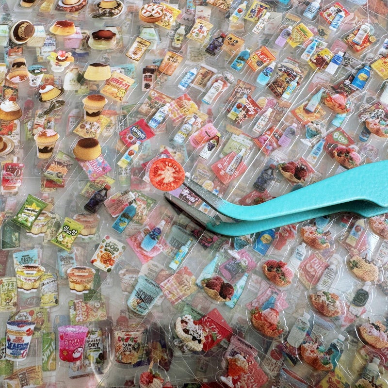 MOLNESO 2000+ Mini Stickers Pack, 36 Sheets Tiny Food & Snack Stickers with Tweezer, 5mm Small Stickers for Journals, Planners, Scrapbooking, DIY Decoration - Image 1