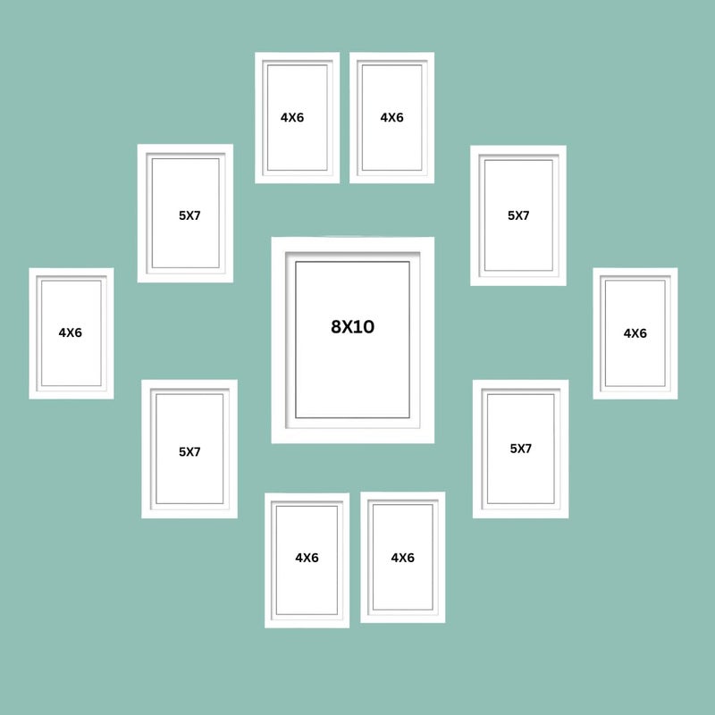 Dev Aastha Solid White Photo Frame Set for Wall Décor | Set of 11 Rectangular Picture Frames with Plexi Glass | Ideal for Home & Office Use | Perfect for Gifting - Image 5