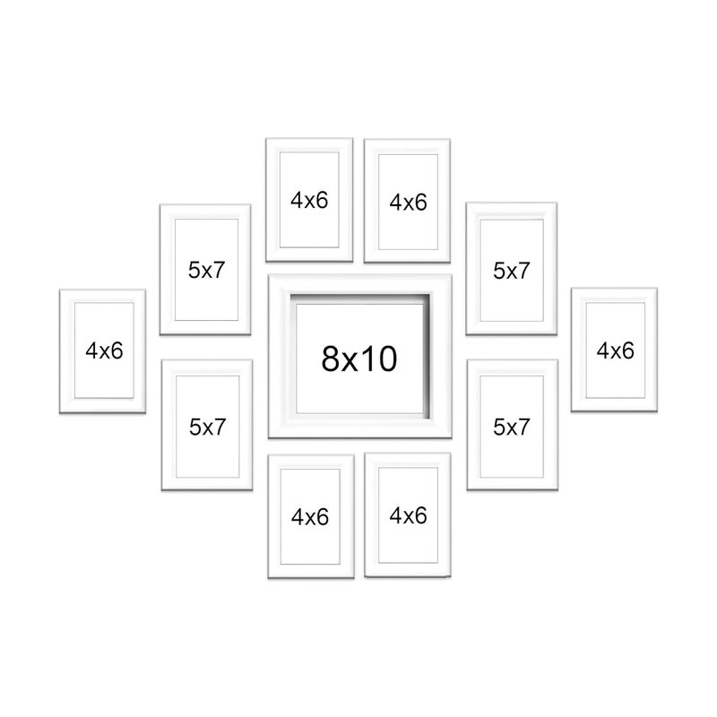 Dev Aastha Solid White Photo Frame Set for Wall Décor | Set of 11 Rectangular Picture Frames with Plexi Glass | Ideal for Home & Office Use | Perfect for Gifting - Image 4