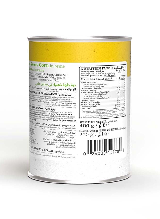 DELORA Sweet Corn In Brine 400 Gm - Image 2