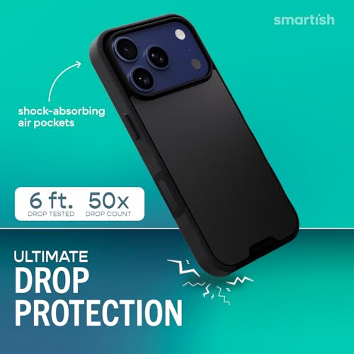 Smartish iPhone 17 Pro MagSafe Case Gripmunk wCamera Control Protection Magnetic Slim Case Lightweight Protective Thin Grip wMicrofiber Lining for iPhone 17 Pro Black Tie Affair - Image 3