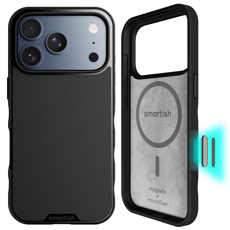 Smartish iPhone 17 Pro MagSafe Case Gripmunk wCamera Control Protection Magnetic Slim Case Lightweight Protective Thin Grip wMicrofiber Lining for iPhone 17 Pro Black Tie Affair - Image 2