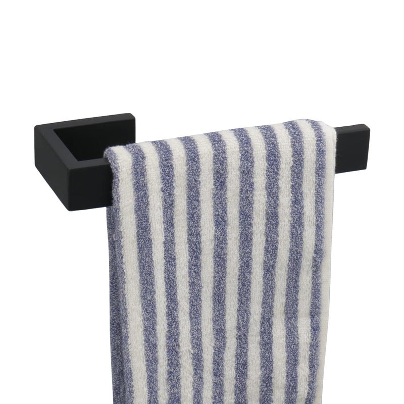 TocTen TocTen Hand Towel HolderTowel Ring  Thicken SUS304 Stainless Steel Bathroom Hand Towel Hanger 9 Inch Heavy Duty Wall Mounted Towel Rack Square Hand Towel Bar for Bathroom Hardware Black 9 in 