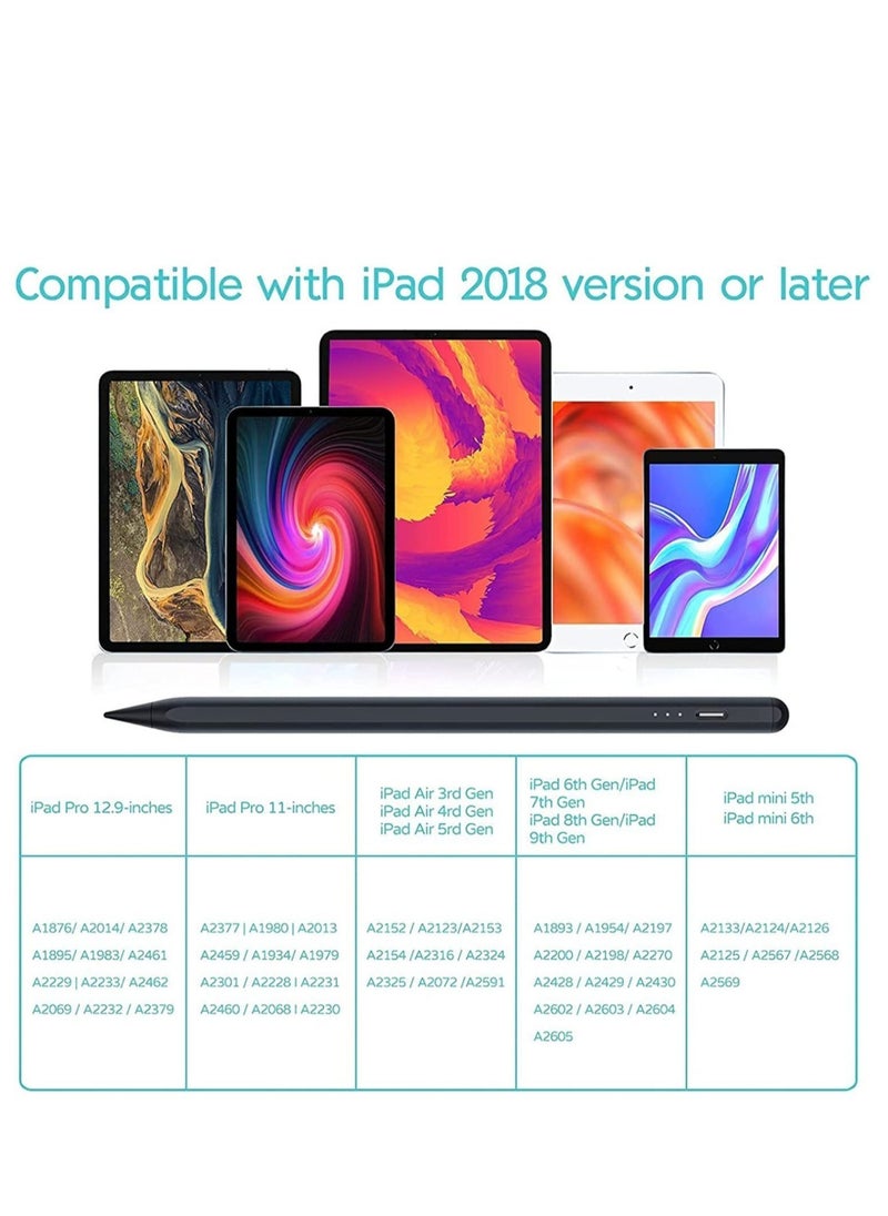 Stylus Pen for iPad 10th/9th/8th generation with Palm Rejection, Pencil for iPad Compatible with iPad Pro 11/iPad Pro 12.9/iPad 6th/7th/8th/9th/10th/iPad Mini 5th/6th/iPad Air 3rd/4th/5th