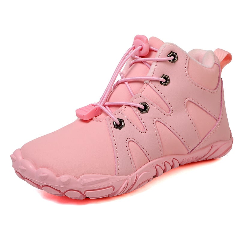 Children'S Snow Cotton Boots Men'S New Cotton Shoes Big Boy'S Five-Finger Fleece-Lined Warm Winter Children'S And Girls' Cotton Shoes - Image 1