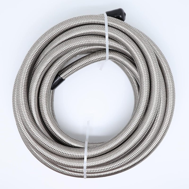 TT Racing 8 AN-8 Swivel PTFE Black Fitting + Stainless Steel PTFE Fuel Line Hose Kit E85 12FT - Image 2