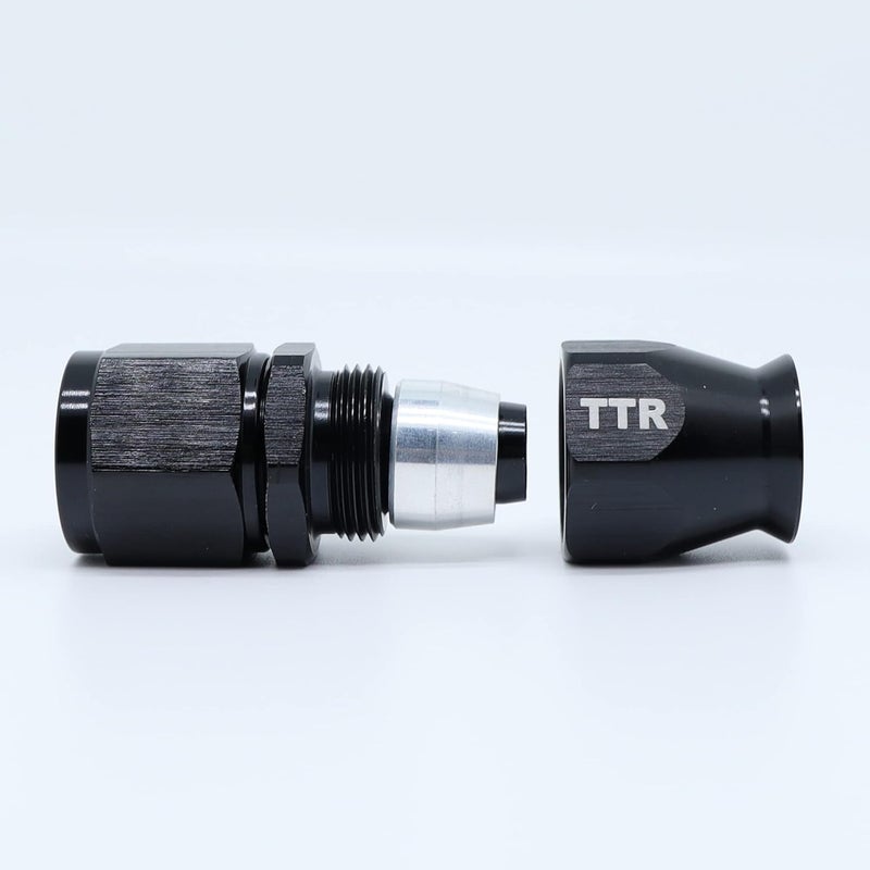 TT Racing 8 AN-8 Swivel PTFE Black Fitting + Stainless Steel PTFE Fuel Line Hose Kit E85 12FT - Image 5