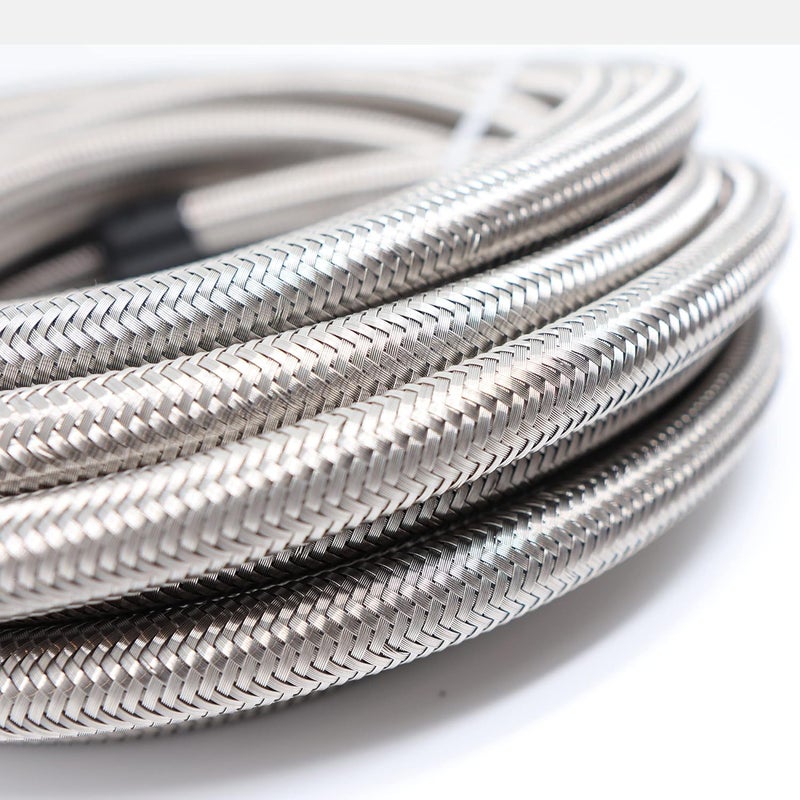 TT Racing 8 AN-8 Swivel PTFE Black Fitting + Stainless Steel PTFE Fuel Line Hose Kit E85 12FT - Image 3