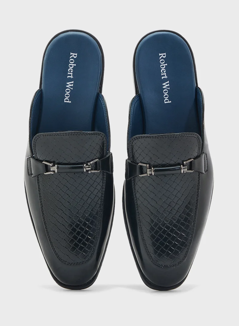 Robert Wood Trim Detail Loafer Mules