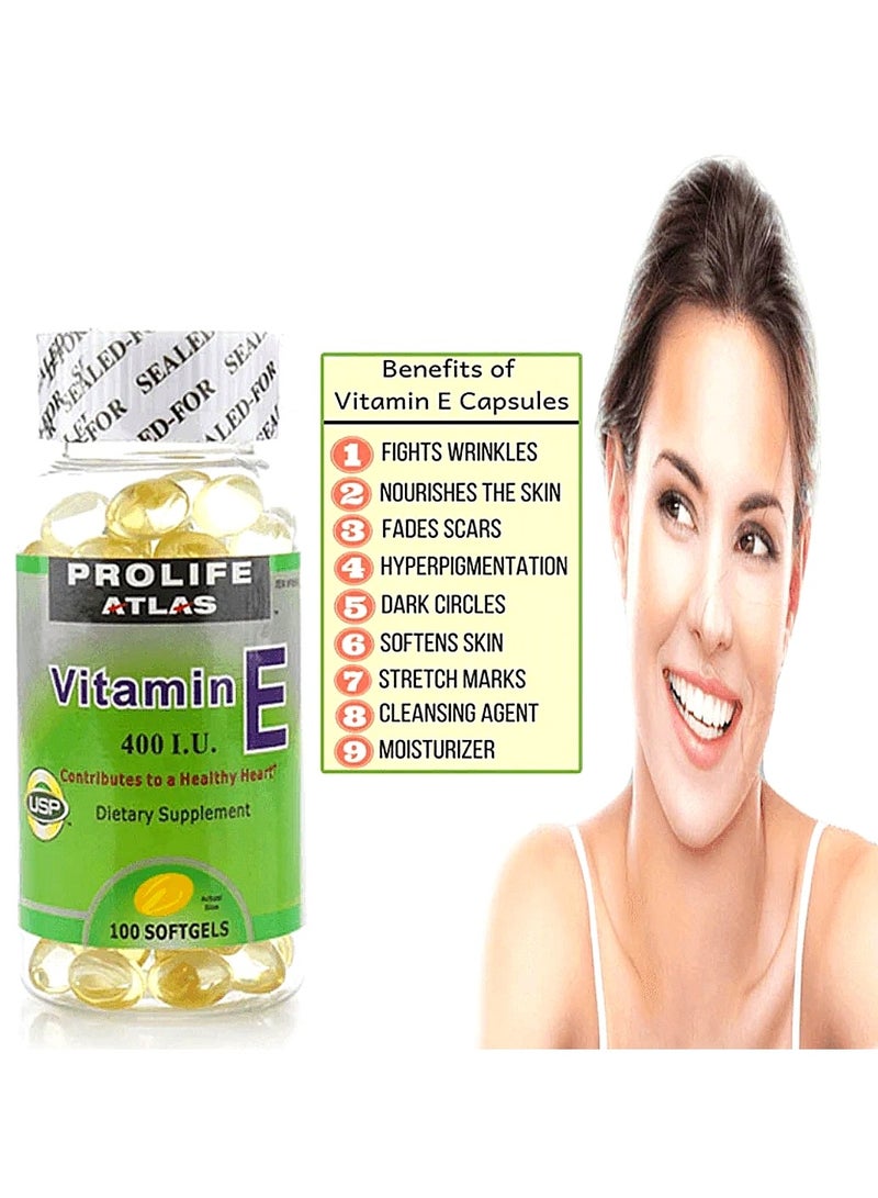 أطلس بروليف أطلس فيتامين هـ 400 وحدة دولية × 100 كبسولة هلامية - Image 4