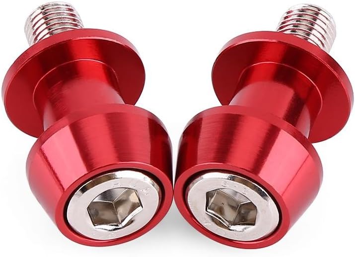 Aramox Swing Arm Stand Screw, 8/10mm CNC Aluminum Alloy Spool Sliders Protector for Motorcycles (8mm-Red) - Image 2