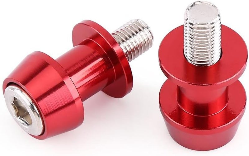 Aramox Swing Arm Stand Screw, 8/10mm CNC Aluminum Alloy Spool Sliders Protector for Motorcycles (8mm-Red) - Image 4