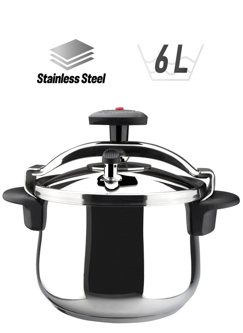 Magefesa 6Liters Magefesa Star – Traditional Pressure Cooker 6 l black, stainless steel |6 Litre Cooker Cookware Kitchen Pressure Cookers Black, Stainless Steel  - Image 1