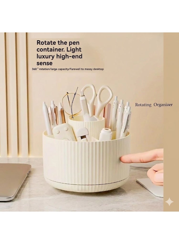 360° Rotating Desktop Makeup Organiser, Round Cosmetic Storage for Brushes, Lipsticks and Skincare, 2 Pack - Image 3