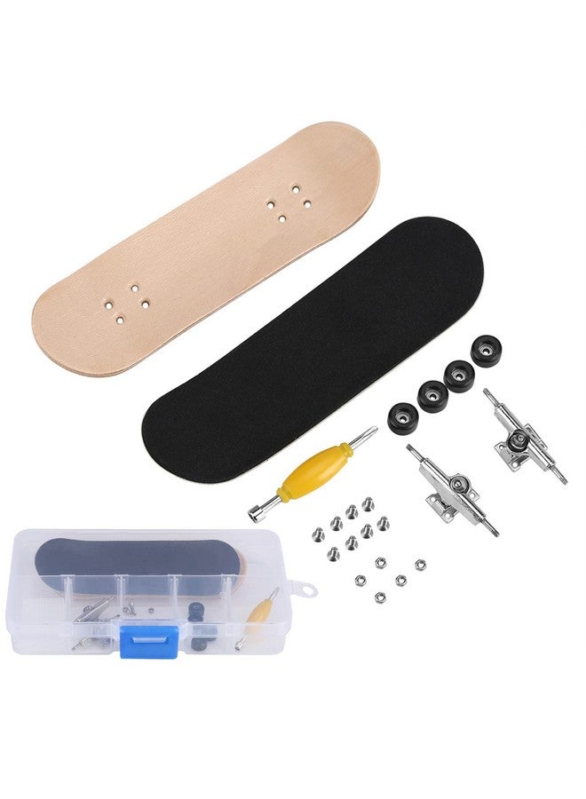 GLOGLOW Finger Skateboard Wooden Mini Fingerboard Finger Toy With Wooden Board Professional Bearing And Wheel For Adults And Kids(Black) - Image 1