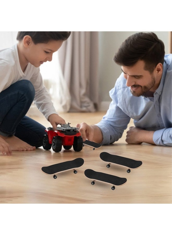 GLOGLOW Finger Skateboard Wooden Mini Fingerboard Finger Toy With Wooden Board Professional Bearing And Wheel For Adults And Kids(Black) - Image 4