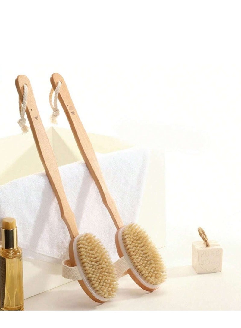 شي إن فرشاة استحمام لتقشير الجسم بشعيرات طبيعية قابلة للإزالة – تدليك الظهر والعناية بالبشرة - Image 1