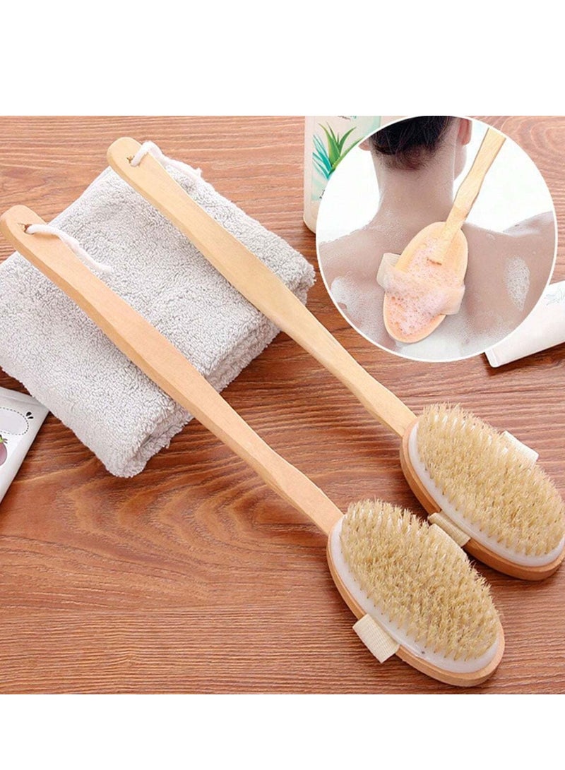 شي إن فرشاة استحمام لتقشير الجسم بشعيرات طبيعية قابلة للإزالة – تدليك الظهر والعناية بالبشرة - Image 2