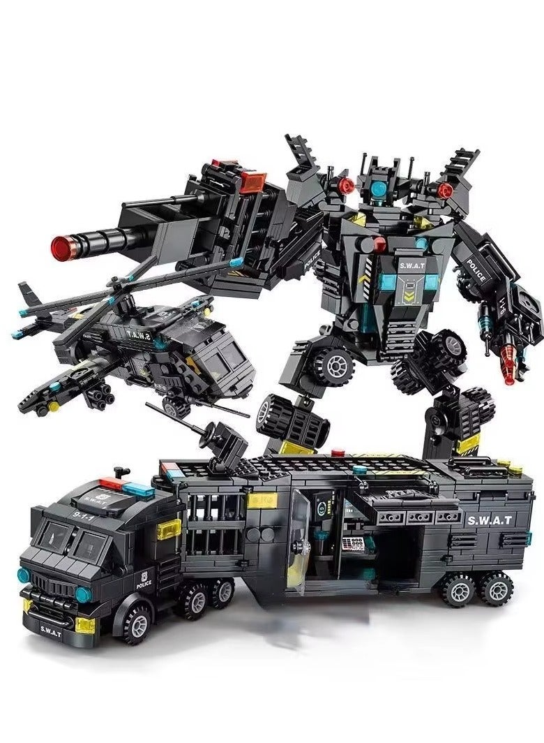 سوات ألعاب مكعبات بناء روبوتية 51 نوعًا وروبوتات قابلة للتحويل للأولاد من سن 8 إلى 12 عامًا، مكعبات بناء تعليمية يمكنك صنعها بنفسك، مجموعة شاحنة، مجموعة بناء هندسية، هدايا للأطفال، لعبة ألغاز - Image 3