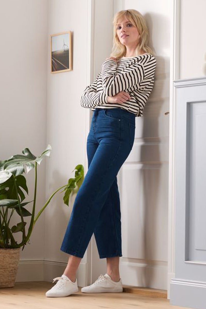 Tchibo جينز نسائي بقصة عادية وساق واسعة، أزرق - Image 1