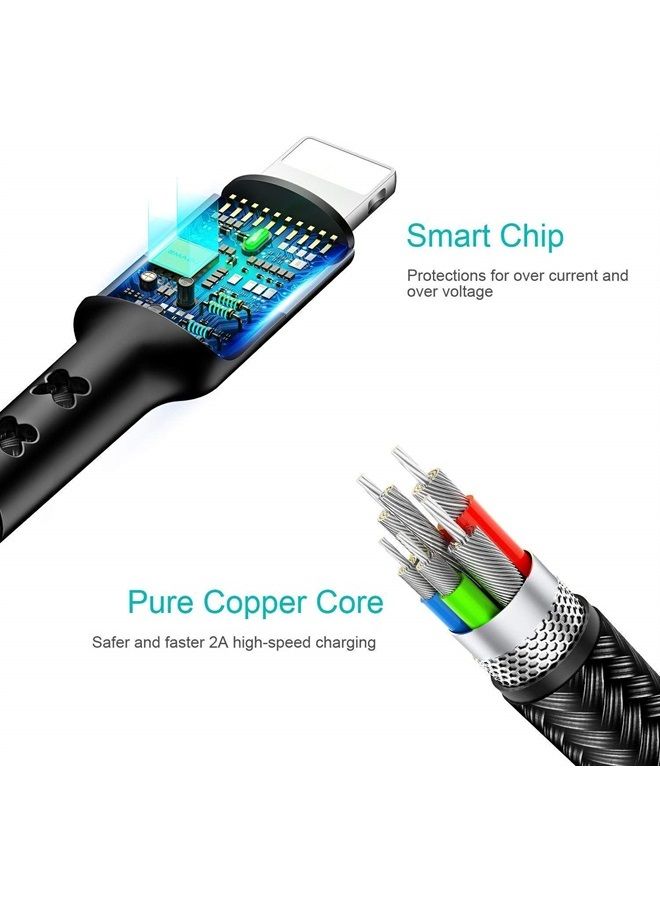 Usams 2Pack Multi Charging Cable YOUSAMS Multiple Charger Cord Nylon Braided 10ft/3m 4 in 1 USB Charge Cord with Phone/Type C/Micro USB Connector for Phone/Galaxy S9/S8/S7 and More - Image 2